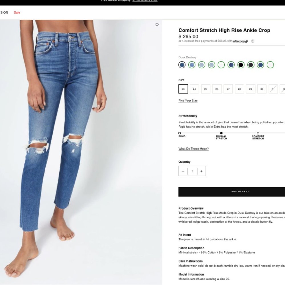 Re/Done Jeans Unworn